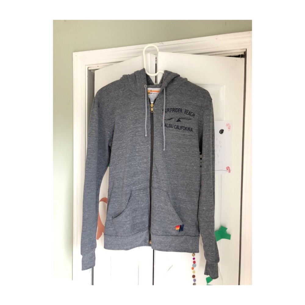 Aviator Nation Small surfrider beach gray hoodie